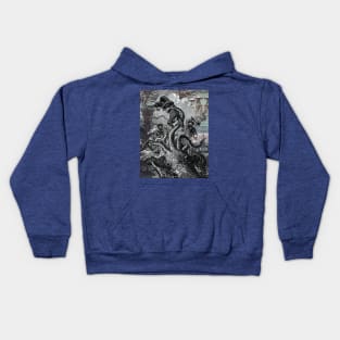 GIANT SQUID GRASPS A SAILOR Thousand Leagues Under the Sea Crespo Island Kids Hoodie